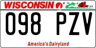 WI license plate 098PZV