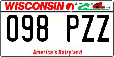 WI license plate 098PZZ
