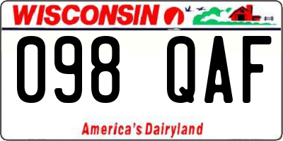 WI license plate 098QAF