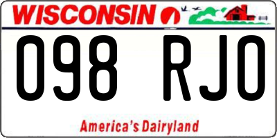 WI license plate 098RJO