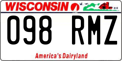 WI license plate 098RMZ