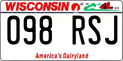 WI license plate 098RSJ