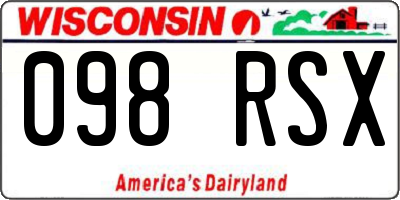 WI license plate 098RSX