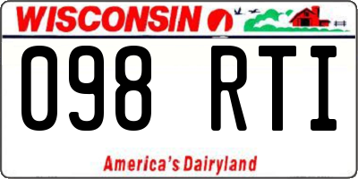 WI license plate 098RTI