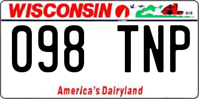 WI license plate 098TNP