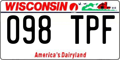 WI license plate 098TPF