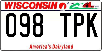 WI license plate 098TPK