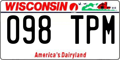 WI license plate 098TPM