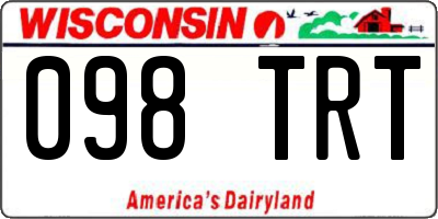 WI license plate 098TRT