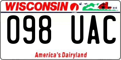 WI license plate 098UAC