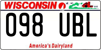 WI license plate 098UBL