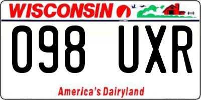 WI license plate 098UXR