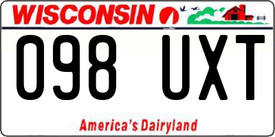 WI license plate 098UXT