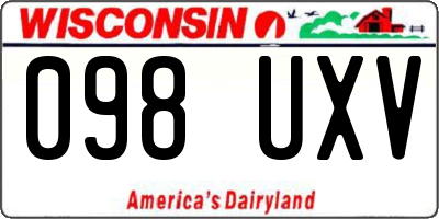 WI license plate 098UXV