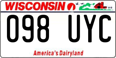 WI license plate 098UYC