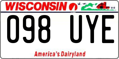 WI license plate 098UYE