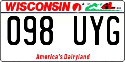 WI license plate 098UYG