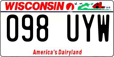 WI license plate 098UYW