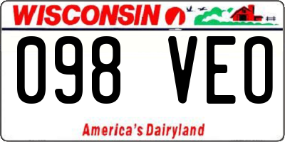 WI license plate 098VEO
