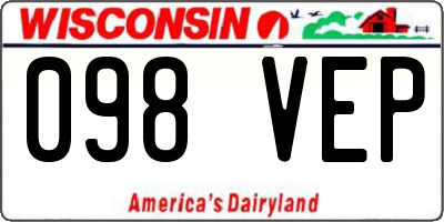 WI license plate 098VEP