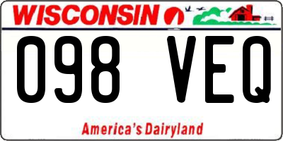 WI license plate 098VEQ
