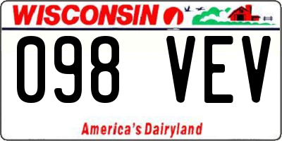 WI license plate 098VEV