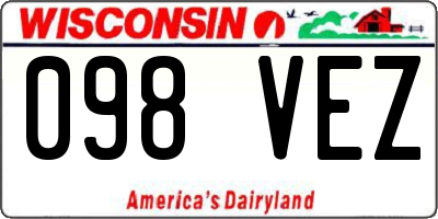 WI license plate 098VEZ