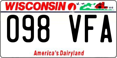 WI license plate 098VFA