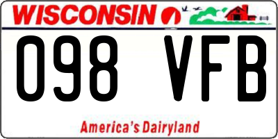 WI license plate 098VFB