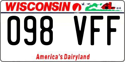 WI license plate 098VFF