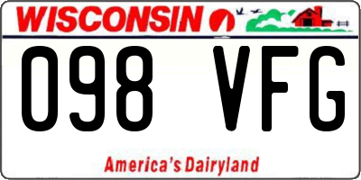 WI license plate 098VFG