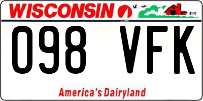 WI license plate 098VFK