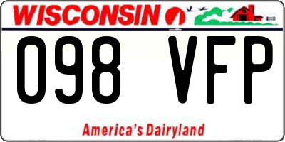 WI license plate 098VFP