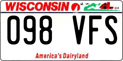WI license plate 098VFS