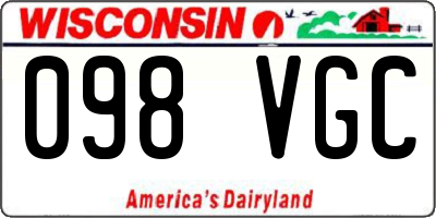 WI license plate 098VGC