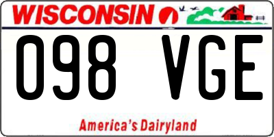 WI license plate 098VGE