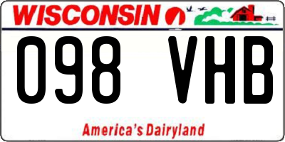 WI license plate 098VHB