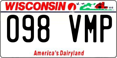 WI license plate 098VMP