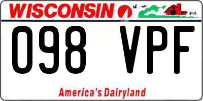 WI license plate 098VPF