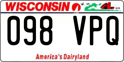 WI license plate 098VPQ