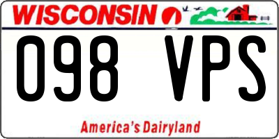 WI license plate 098VPS