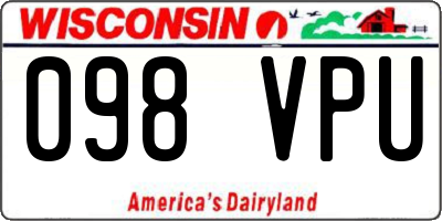 WI license plate 098VPU