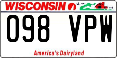 WI license plate 098VPW