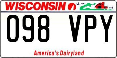 WI license plate 098VPY
