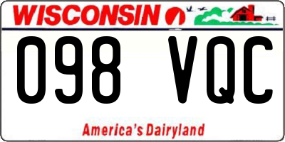 WI license plate 098VQC