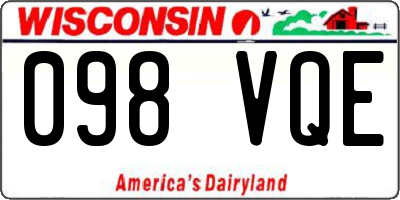 WI license plate 098VQE