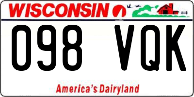 WI license plate 098VQK