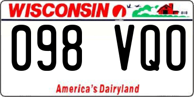 WI license plate 098VQO
