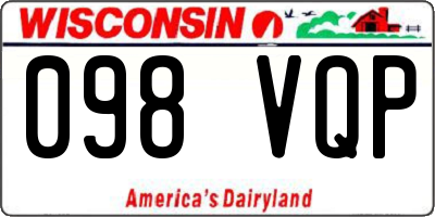 WI license plate 098VQP