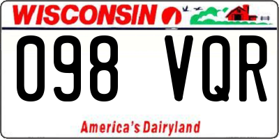 WI license plate 098VQR